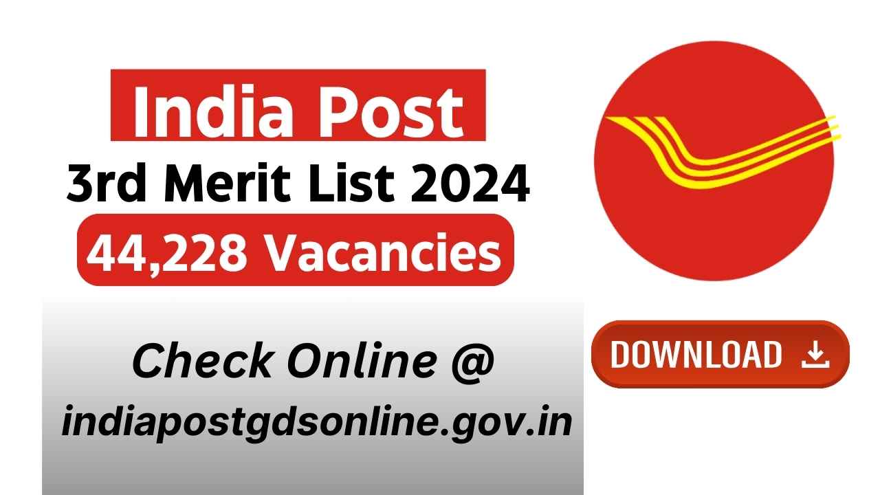 India Post GDS 3rd Merit List 2024