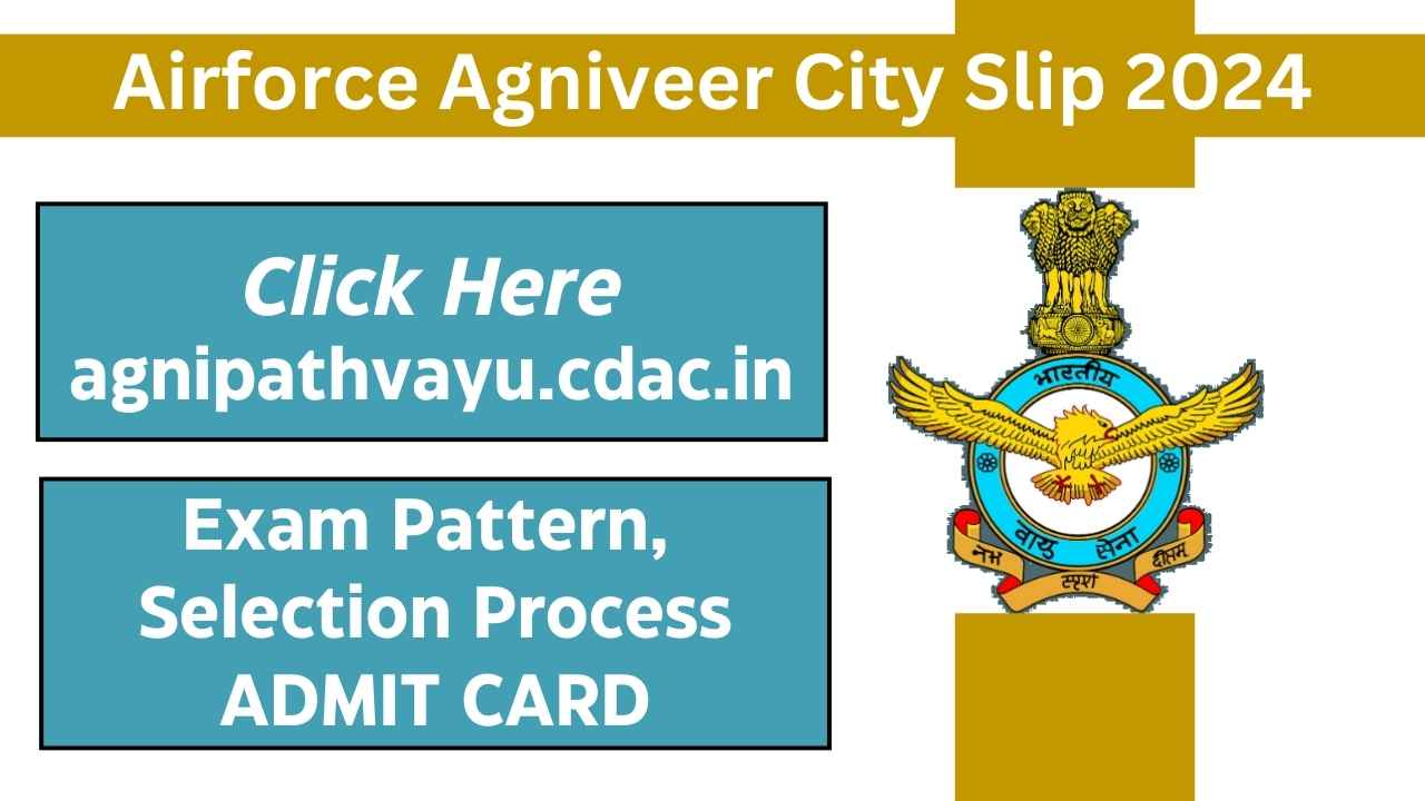 Airforce Agniveer City Slip 2024