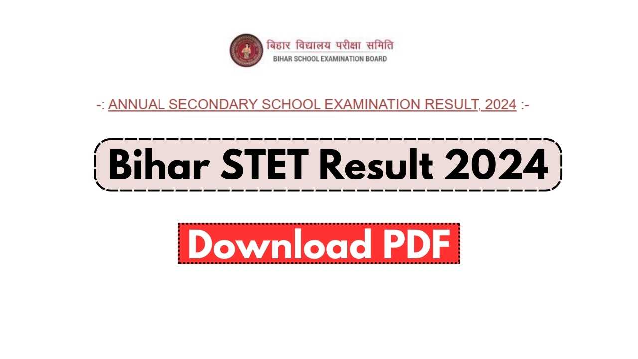 Bihar STET Result 2024 PDF