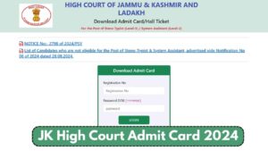 JK High Court Admit Card 2024