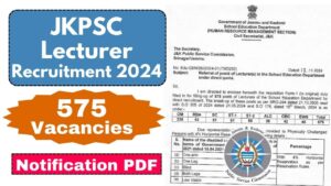 JKPSC Lecturer Recruitment 2024